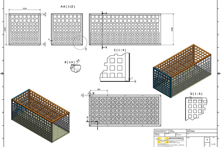Tôlerie industrielle - conception et réalisation cages